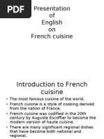 Presentation of English On French Cuisine