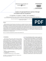 Pervaporation Separation of Isopropanol-Water Mixtures Through Crosslinked Chitosan Membranes