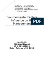 Enviromental Factors Influencing HRM Opu