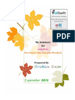 Week (1) Summary For Calc001x: Pre-University Calculus