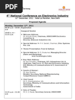 4 National Conference On Electronics Industry: 12 December, 2011 Hotel Le Meridien, New Delhi