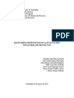 Escenarios Propuestos en La Evaluación Financiera de Proyectos