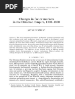 Changes in Factor Markets in The Ottoman Empire, 1500-1800: F Cambridge University Press 2009