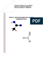 Usos y Aplicaciones de Acidos Carboxilicos