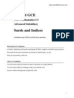 C1 Algebra - Surds and Indices