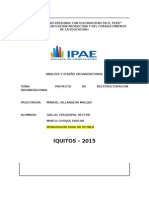 Analisis y Diseño Organizacional-Proyecto de Reestructuración Organizacional