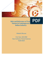 Role and Relevance of Trade Unions in Contemporary Indian Industry by Mukesh Bhavsar