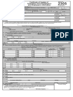 Bir Form No. 2305 Certificate of Update of Exemption and Employers and Employees Information