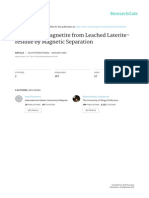 Recovery of Magnetite From Leached Laterite-Residue by Magnetic Separation