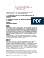 Ley para Protección de Las Familias, La Maternidad y La Paternidad