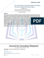 Seasonal Variation of The Physico-Chemistry Quality of A Tributary of The Bonny Estuary, Rivers State, Nigeria