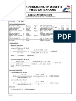 Pt. Pertamina Ep Asset 3 Field Jatibarang: Calculation Sheet