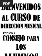 Bienvenidos Al Curso de Direccion Musical