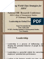 Developing World Class Strategies For HRM': National HR Research Conference