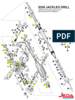 S250 Jackleg Drill: Spare Parts Supplied by Jeda Are Highlighted Numbers