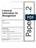 Financial Information For Management: Friday 6 June 2003