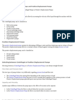 Classifications of Pumps