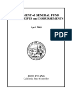 Statement of General Fund Cash Receipts and Disbursements: April 2009