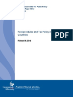 Foreign Advice and Tax Policy in Developing Countries: Richard M. Bird