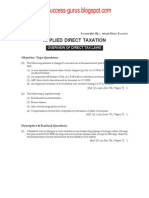 Applied Direct Taxation Question Paper (Syllabus 2008)