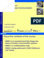 3TU Course On MIMO Wireless Communication: Jean-Paul Linnartz September 2006