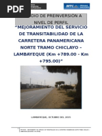 Perfil Mejoramiento Del Servicio de Transitabilidad Carretera 