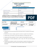 Final CV of Tom K Joseph