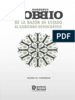 Bobbio de La Razon de Estado Al Gobierno Democratico PDF