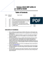 October 2015 CMT LEVEL III Sample Exam: Instructions To Candidates