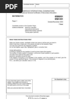 Cambridge International Examinations International General Certificate of Secondary Education Mathematics