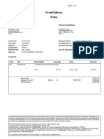 Credit Memo Copy: Invoice Address Delivery Address