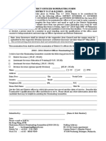 District Officer Nominating Form and Officer Agreement Release Form