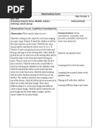 Forms Child Development Checklist and Child Case Study 201