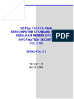 Sistem Perakaunan Berkomputer Standard Untuk Kerajaan Negeri (Speks) Information Security Policies