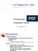 Payment of Wages Act, 1936: Presented By: Omprakash Suthar