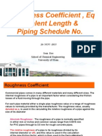 Roughness Coefficient & Piping Schedule No22