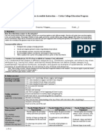 Lesson Planning Form For Accessible Instruction - Calvin College Education Program