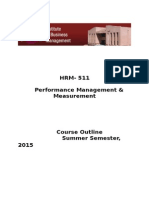 Course Outline HRM 511 Perf MGT Summer 2015