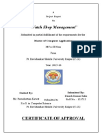 "Watch Shop Management": Certificate of Approval