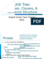 Phrases Clauses Sentence Structure