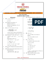 NSTSE Class-11 Solution (PCM)