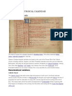 Christian Liturgical Calendar