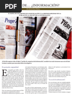 Medios de Información - El Papel de Los Medios de Comunicación y La Responsabilidad de La Población Al Receptar La Información.