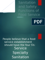 Sanitation and Safety Functions of Food Service