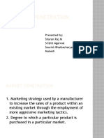 Market Penetration: Presented By: Sharan Raj M Srishti Agarwal Sourish Bhattacharya Mukesh