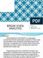 Break Even Analysis