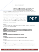 LECTURE Notes On Design of Experiments