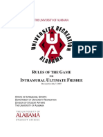 R G I U F: Ules of The AME Ntramural Ltimate Risbee