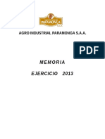 Memoria Anual 2013 Paramonga