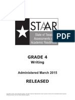 Staar Grade 4 2015 Test Write